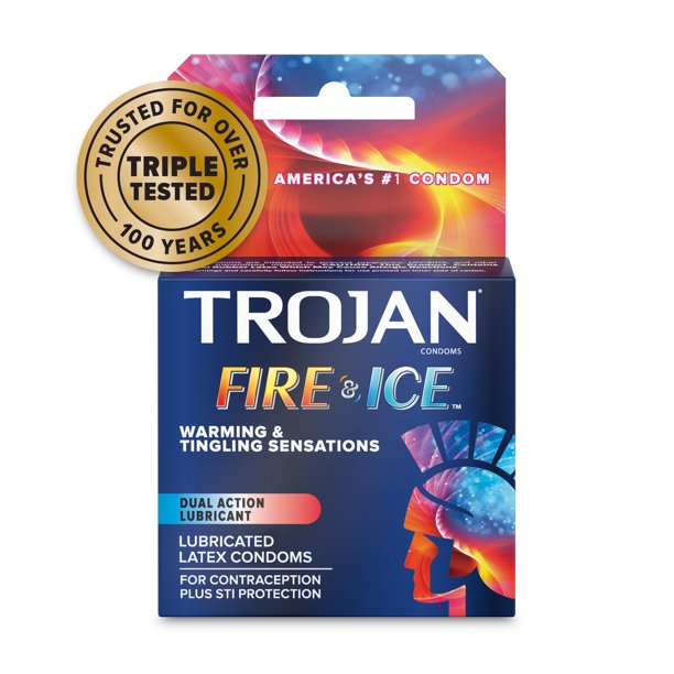 TROJAN Fire & Ice Dual Action Condoms, 3 Count